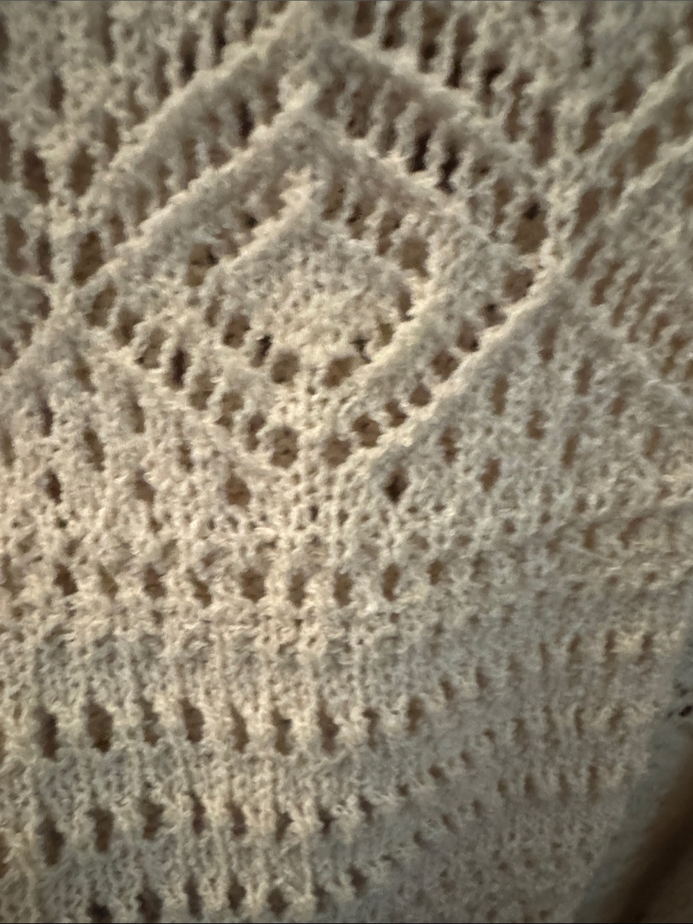 Pink Lily Cream Open-Front Crochet Fringe Cardigan Sweater - Picture 3 of 6
